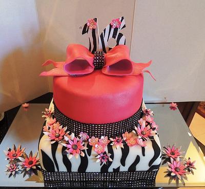 Sweet 16th Zebra Cake - Cake by Fun Fiesta Cakes  