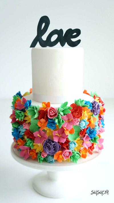 Colorful Flowers Cake - Cake by susucre