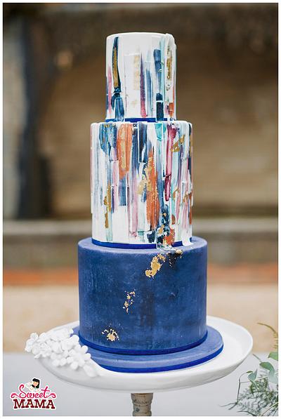 Blue And Gold Watercolor Wedding Cake - Cake by Soraya Sweetmama