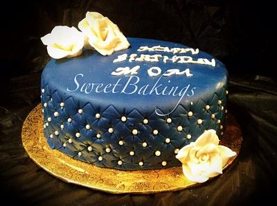Blue quilted pattern  - Cake by Priscilla 
