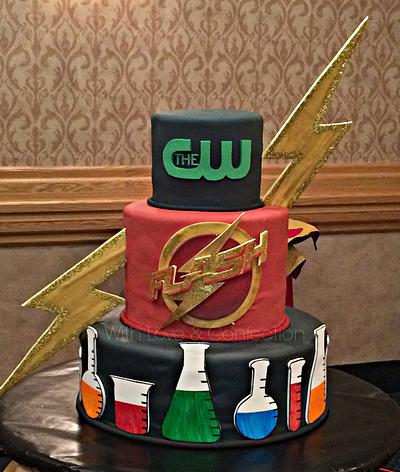 The Flash Premiere Cake - Cake by Veronica Arthur | The Butterfly Bakeress 