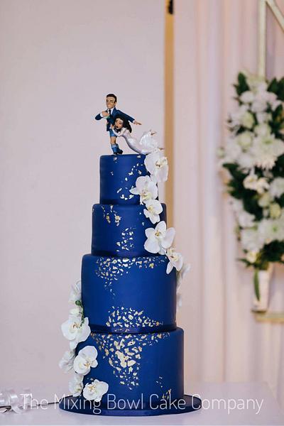 Elegant navy and gold beauty!  - Cake by The Mixing Bowl Cake Company 