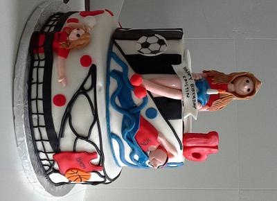 Sweet 16 cake for a sports loving girl - Cake by sweetthingsbywendy