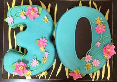 30th Birthday Number Cake - Cake by MariaStubbs