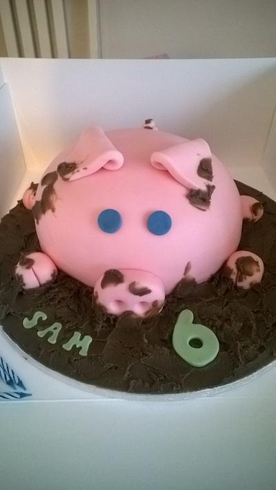 Muddy Pink Pig - Cake by Combe Cakes