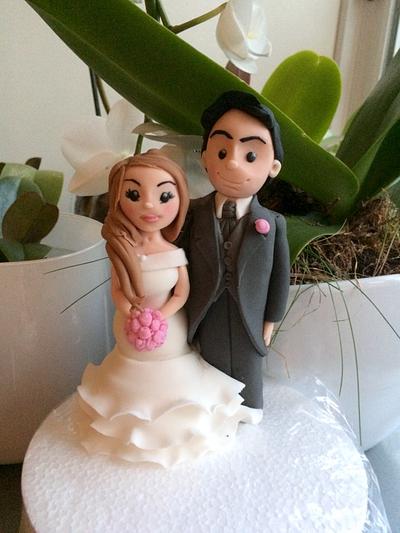 Bride and Groom toppers - Cake by Nanna Lyn Cakes