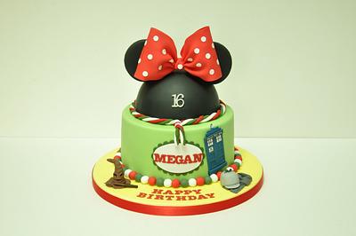 Fun Disney, scouts, dr who, harry potter and sherlock themed cake - Cake by Sue Field
