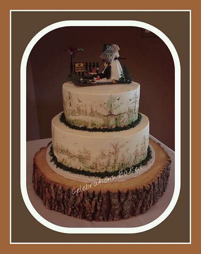 hand painted grooms cake - Cake by Sherri Hodges 