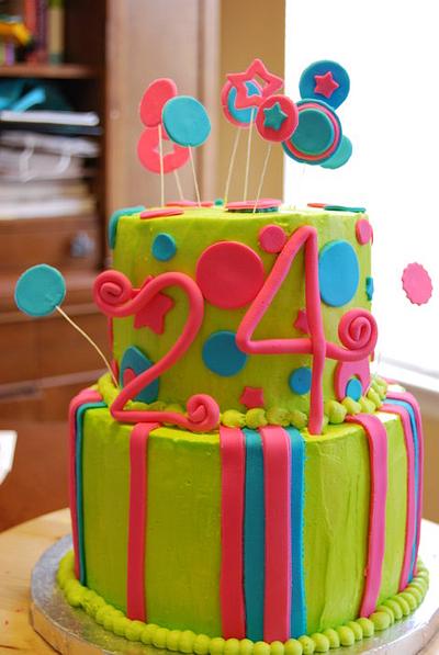 Bright and Funky - Cake by HeatherW