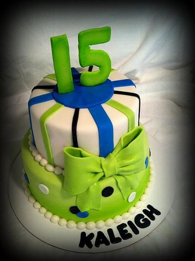 Lime Green and Blue Birthday Cake - Cake by Angel Rushing