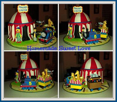 Thomas and the circus train!! Choo choo!! - Cake by  Brenda Lee Rivera 
