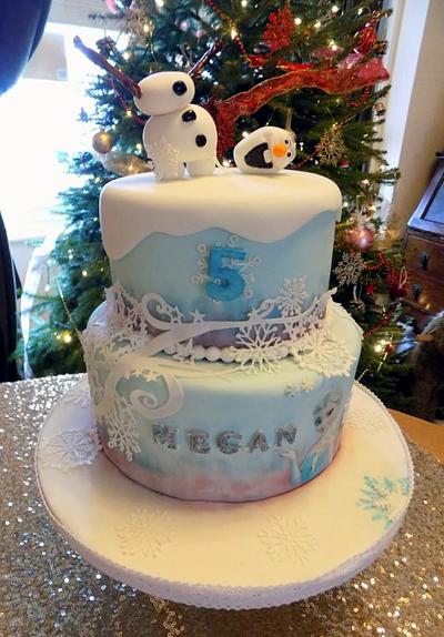 Fun with cake lace and Olaf - Cake by Divine Bakes