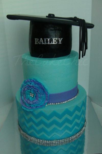 Chevron graduation cake - Cake by Misty