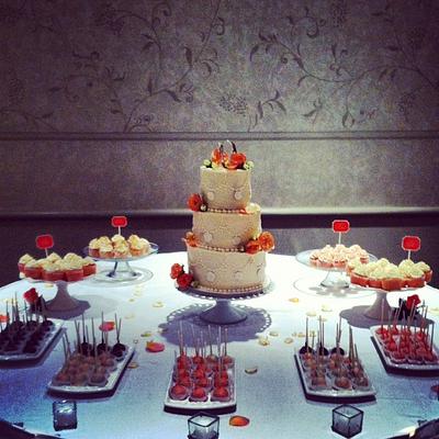 Romantic Cake & Dessert Table - Cake by Stephanie