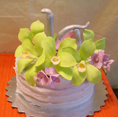 Cake with Orchids - Cake by Sheeba 
