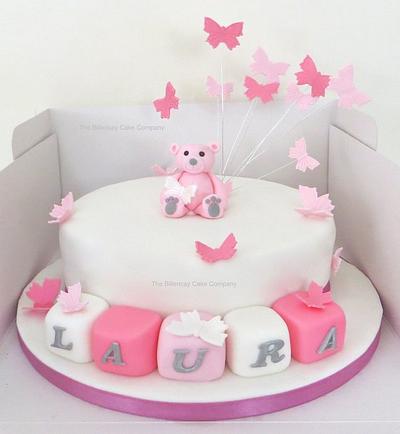 Pretty Pink Christening Cake - Cake by The Billericay Cake Company