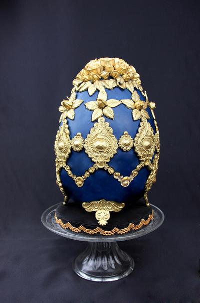 Golden Blue - Fabergé  Egg Collaboration - Cake by Artym 