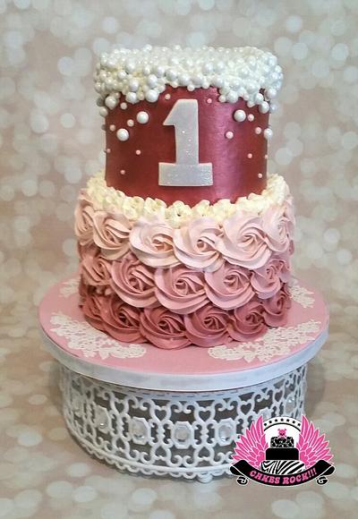 Pretty in Pink First Birthday - Cake by Cakes ROCK!!!  