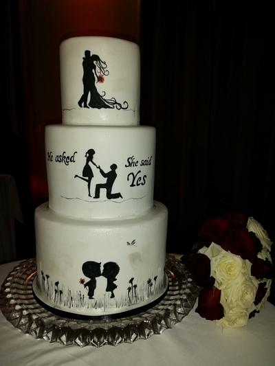 Silhouette Cake, The Love Story - Cake by Sue's Sweet Delights