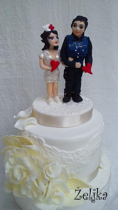 Wedding cake  for nurse and policeman - Cake by Zeljkina radionica