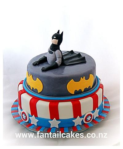 Batman Vs Captain America - Cake by Fantail Cakes