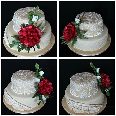  Cake with  red peony - Cake by Anka