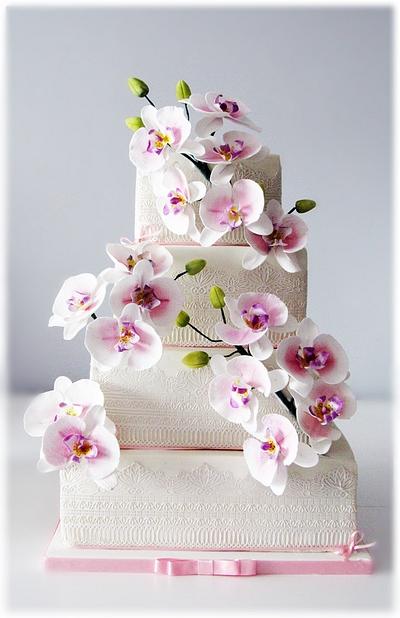 Orchid Wedding Cake - Cake by Sylwia Jozwiak