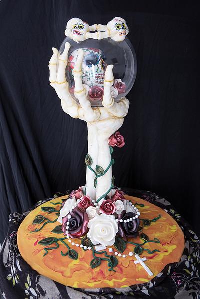 Head in hand...Dia del Muerta  - Cake by Novel-T Cakes