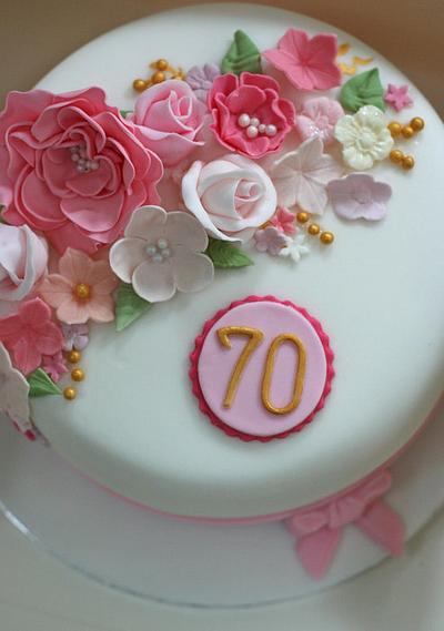 Floral Cascade Birthday cake - Cake by ClaresCupcakesLondon