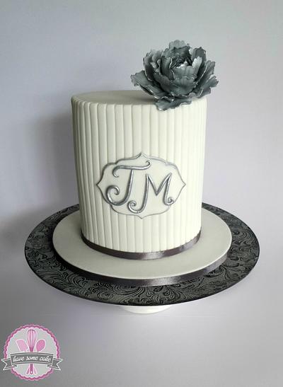 White and Silver wedding cake - Cake by Have Some Cake