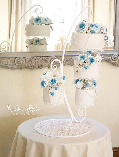 teal chandelier cake - Cake by Amelia Rose Cake Studio