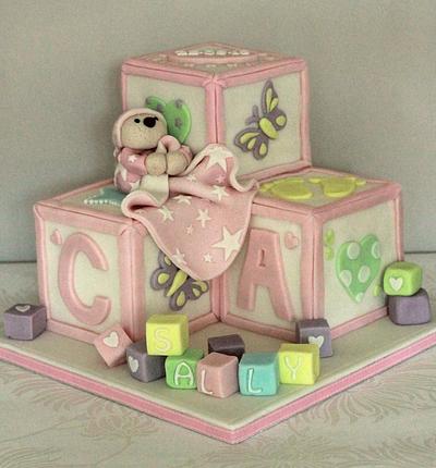 Christening building blocks cake - Cake by Zoe's Fancy Cakes