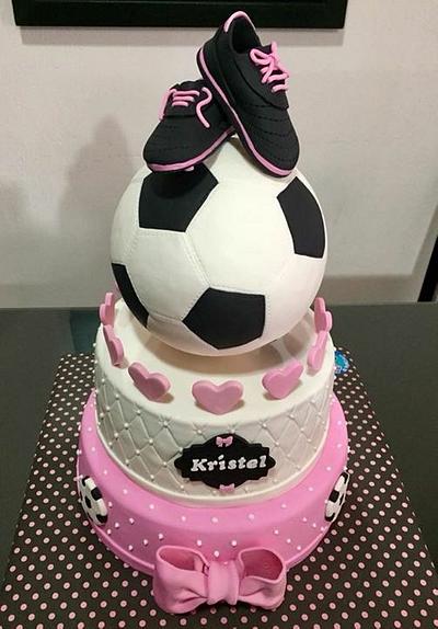 Soccer for a 15th Birthday - Cake by N&N Cakes (Rodette De La O)