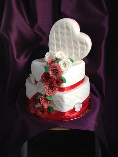 Hearts and flowers  - Cake by dawn