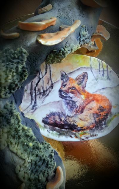 Fox painting - Cake by Fatiha Kadi