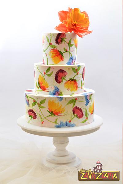 Hand Painted Wedding Cake - Cake by Nasa Mala Zavrzlama