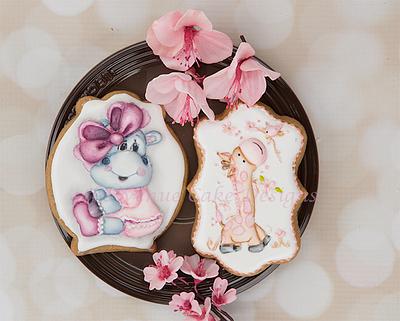 Adorable Royal Icing Baby Animal Cookies with Dimension 🦒🐮👶 - Cake by Bobbie