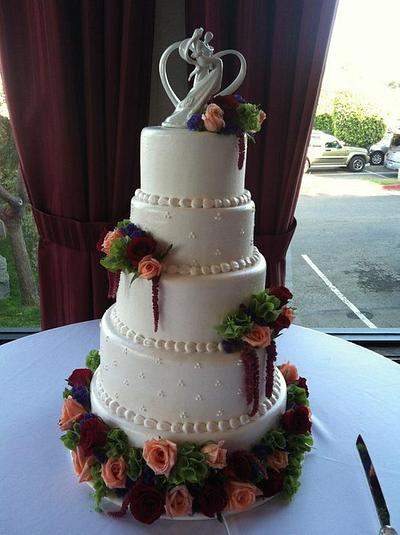Simple, yet elegant wedding cake - Cake by littleshopofcakes