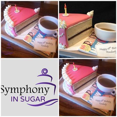 Cup of tea and Slice of Cake - Cake by Symphony in Sugar