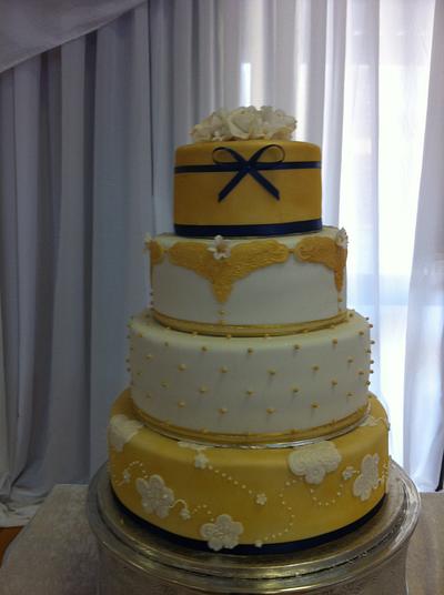 Ravi & Chazrick's wedding cake - Cake by CakeIndulgence