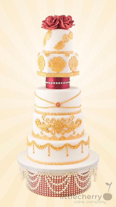 Red, Gold and Ivory - Cake by Little Cherry