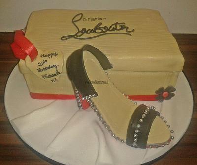 Louboutin Shoe Box - Cake by debscakecreations