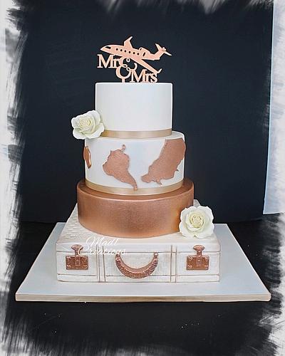 Wedding cake travel - Cake by Cindy Sauvage 