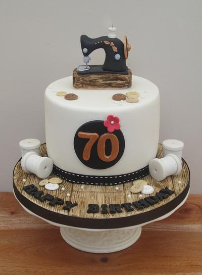 Sewing Themed 70th Birthday Cake - Cake by The Buttercream Pantry