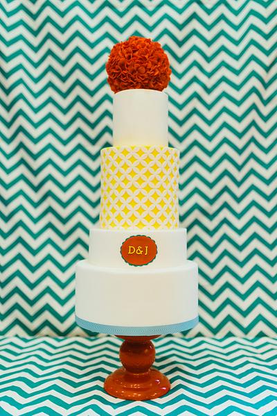 50's inspired Wedding Cake - Cake by S K Cakes