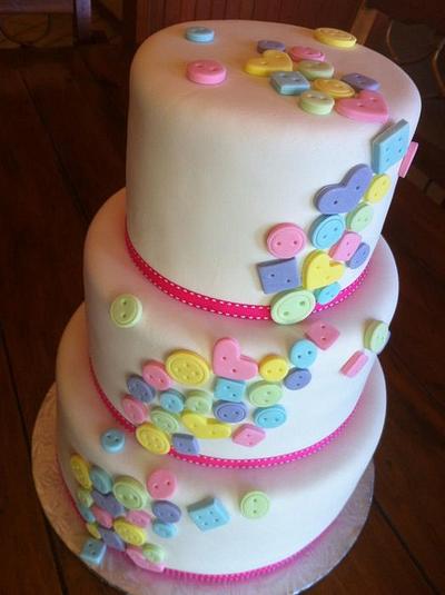 Button-Themed Baby Shower - Cake by Kendra