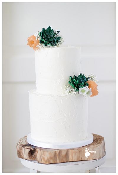 Weddingcake with succulents - Cake by Taartjes van An (Anneke)