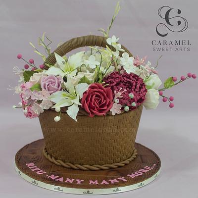 Flower Basket Cake - Cake by Caramel Doha