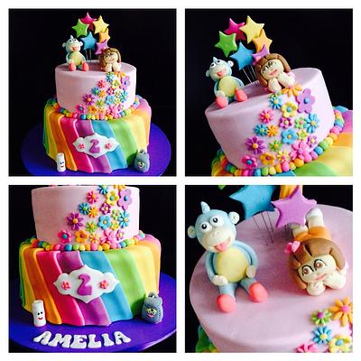 rainbow pleat Dora cake - Cake by Mmmm cakes and cupcakes