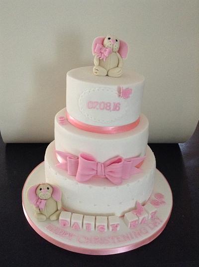 Pretty christening cake - Cake by Anyone4cake